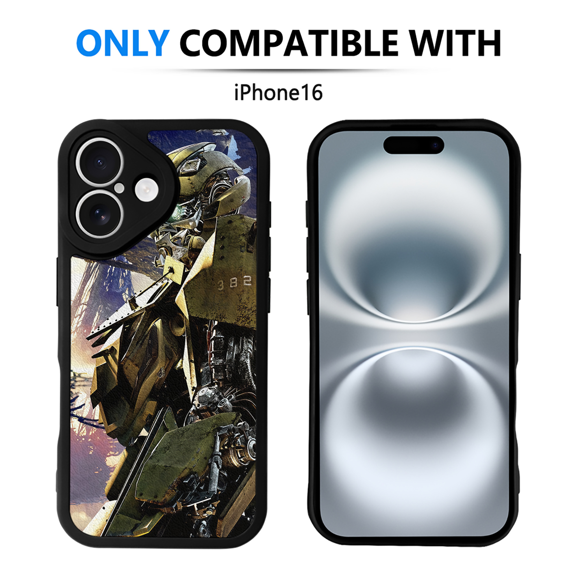 （画像用） Transformers トランスフォーマー 【iPhone 16シリーズ対応】シリコンスマホケース（レザー調） 材質：シリコン